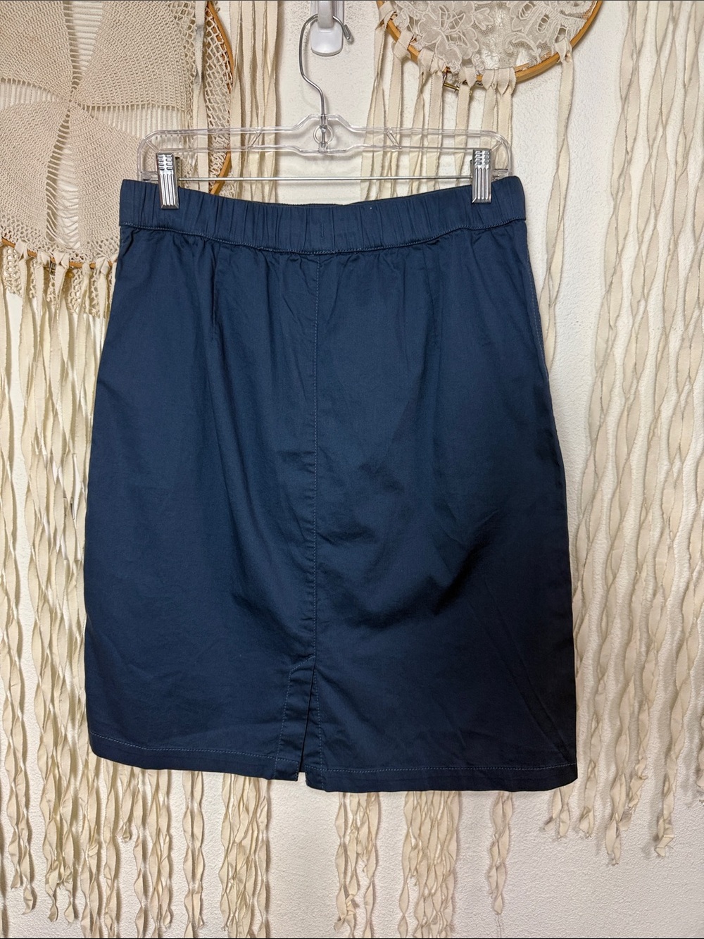 PACT NWT Daily Twill Skirt in Organic Cotton Size M Franch Navy - Picture 4 of 9